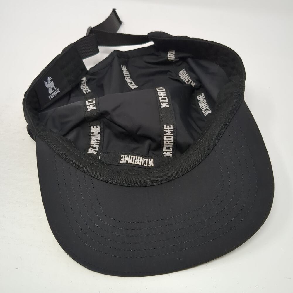 Chrome Slideback 5 Panel Hat Solid Black One Size… - image 7